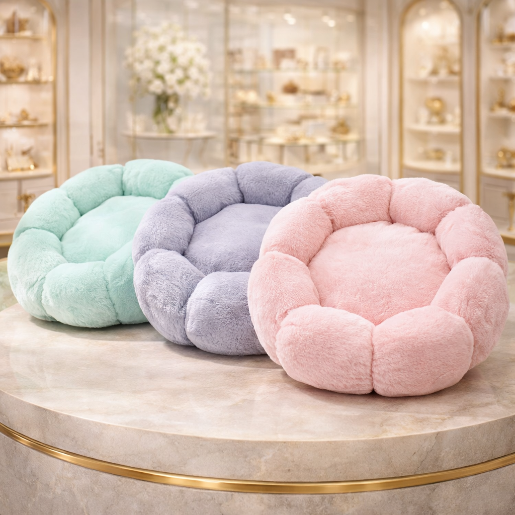 Coussin Peluche Rond Chien & Chat – Ultra Doux