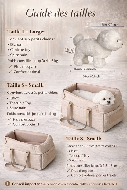 Siège Auto pour Chien et Chat – Lit de Voyage Portable et Sécurisé