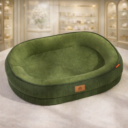 Panier Velours Côtelé Déhoussable pour Chien – Chaleur Hiver Anti-Dérapant