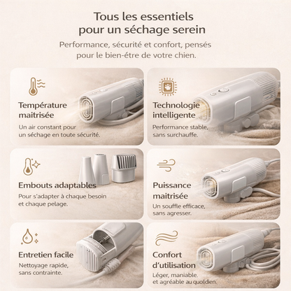 Sechoir de Toilettage Mains Libres pour Chien & Chat