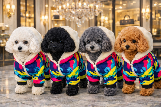 Combinaison d'hiver chaude pour Caniche et petits chiens - Imperméable avec capuche