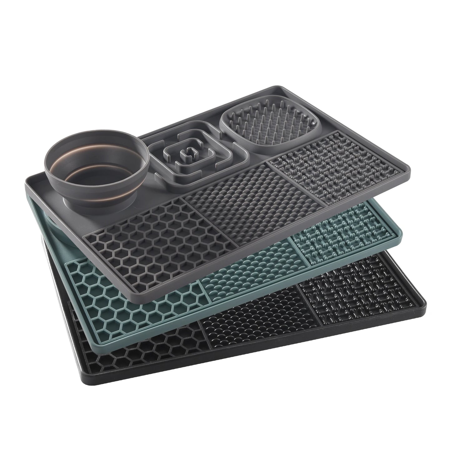 Mangeoire lente en silicone pour chien – Tapis à lécher avec ventouse