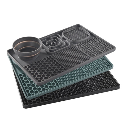 Mangeoire lente en silicone pour chien – Tapis à lécher avec ventouse