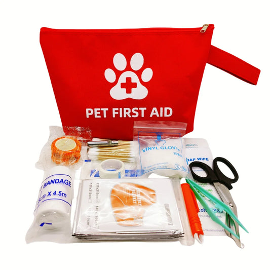 Kit de premiers secours pour chien et chat - Trousse d'urgence imperméable réfléchissante